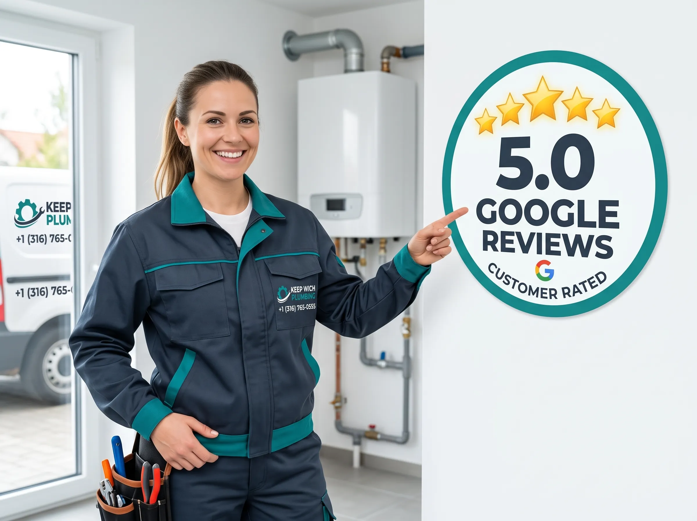 5.0 Google Reviews Customer Rated Plumbing Service — Keep Wich Plumbing Wichita KS