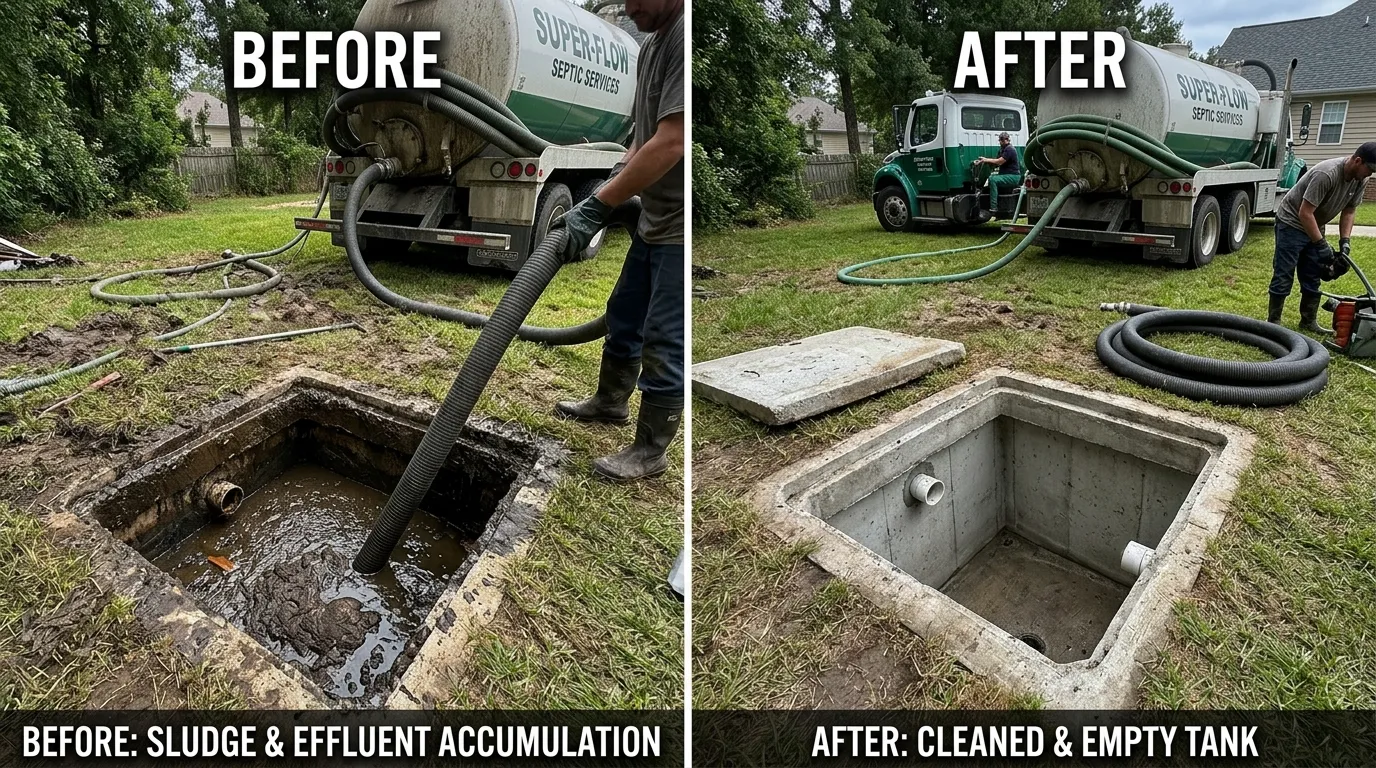 Septic Tank Pumping and Cleaning Before and After - Keep Wich Plumbing Wichita KS